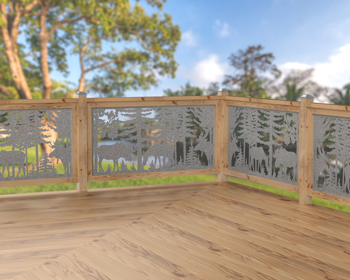 80"x30" - Moose Landscape Fence/Gate Panel Insert - Madison Iron and Wood