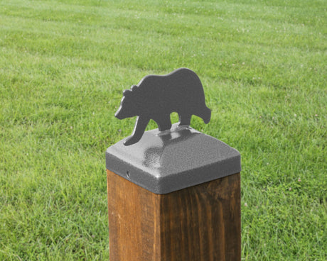 6X6 Bear Walking Post Cap (5.5 x 5.5 Post Size) - Madison Iron and Wood