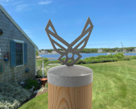 Airforce Logo, Round Post Cap (4x4 Round Post Size) - Madison Iron and Wood