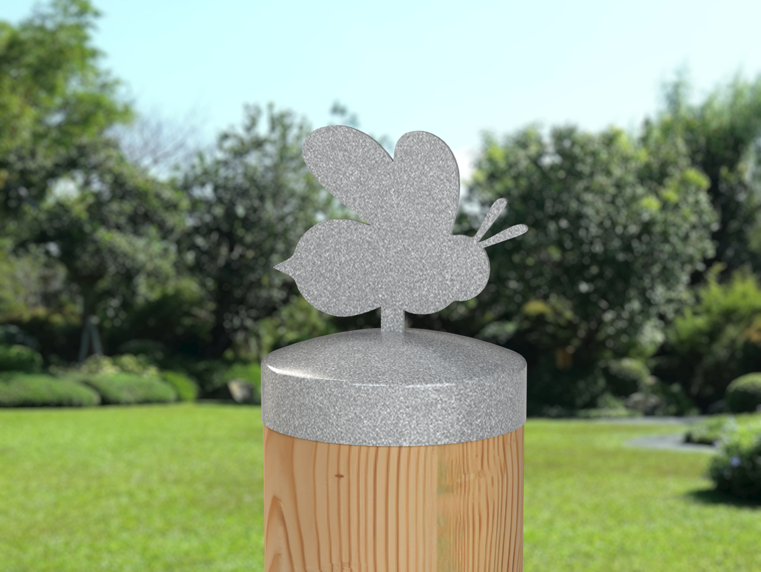 Bee, Round Post Cap (4x4 Round Post Size) - Madison Iron and Wood