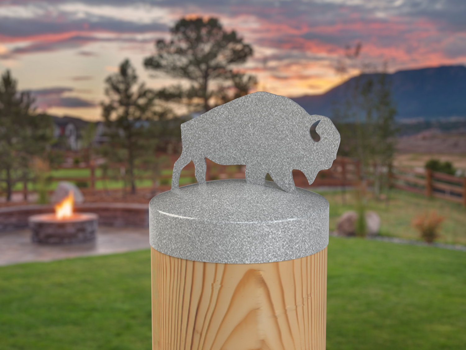 Buffalo, Round Post Cap (4x4 Round Post Size) - Madison Iron and Wood