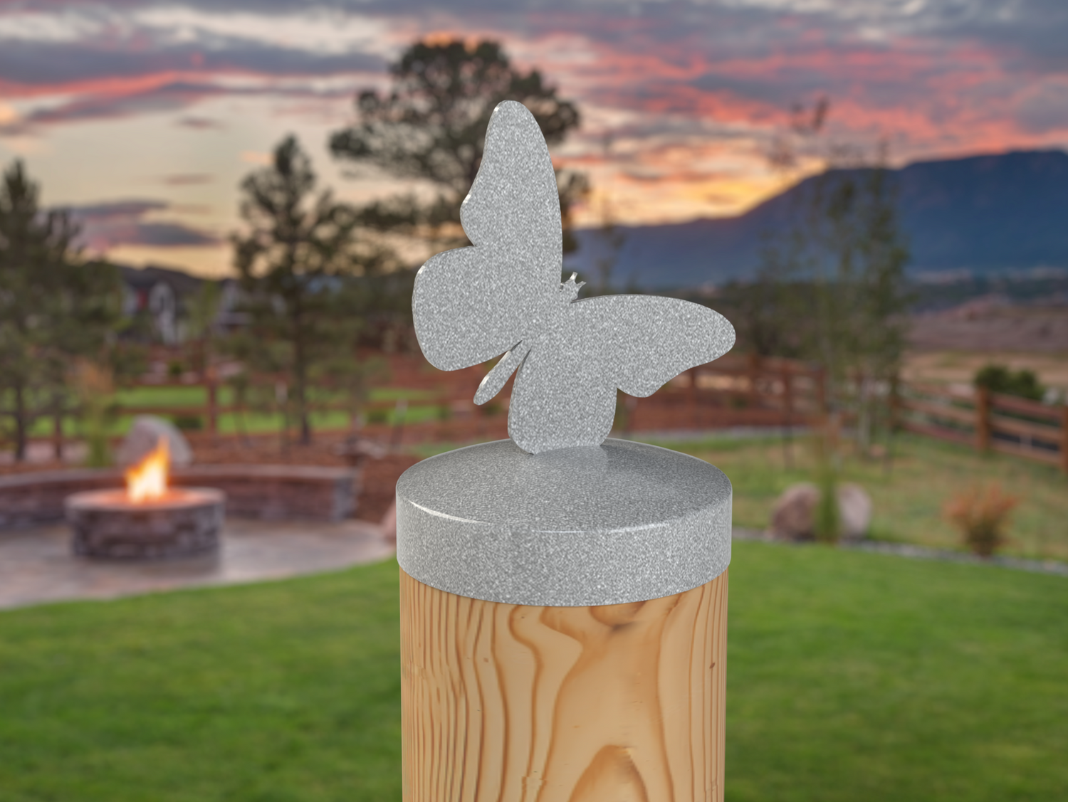 Butterfly, Round Post Cap (4x4 Round Post Size) - Madison Iron and Wood