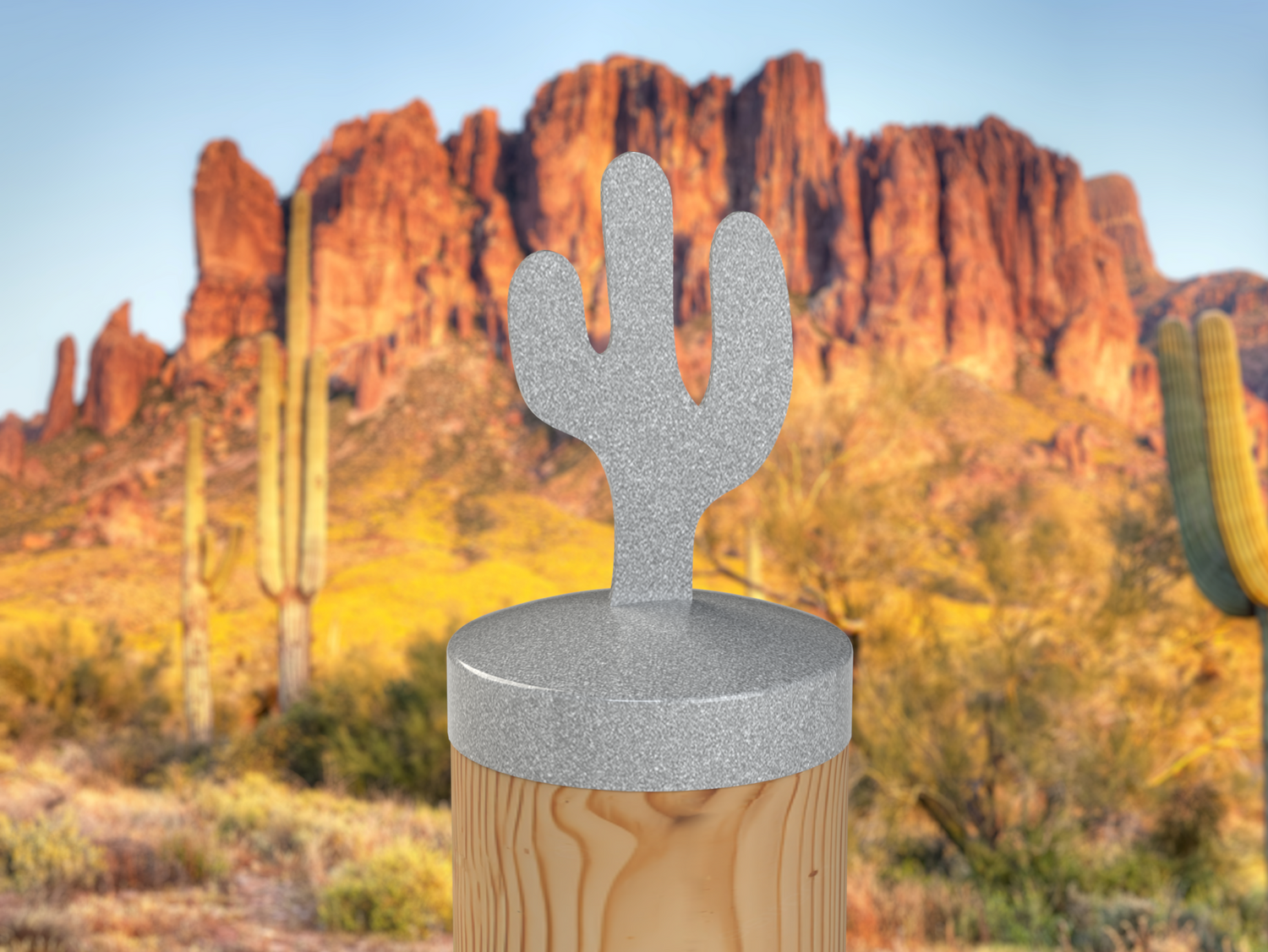 Cactus, Round Post Cap (4x4 Round Post Size) - Madison Iron and Wood