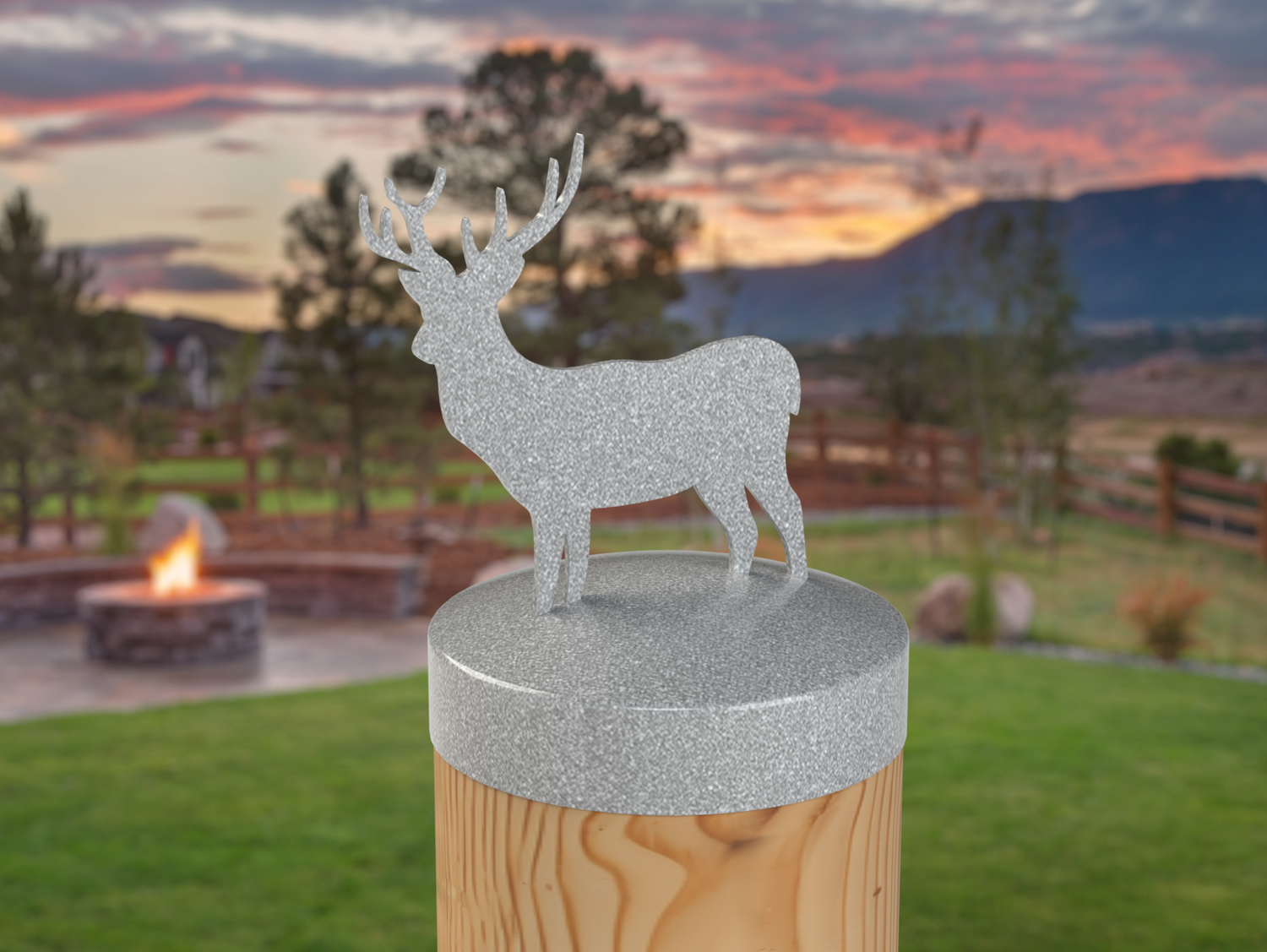 Deer, Round Post Cap (4x4 Round Post Size) - Madison Iron and Wood