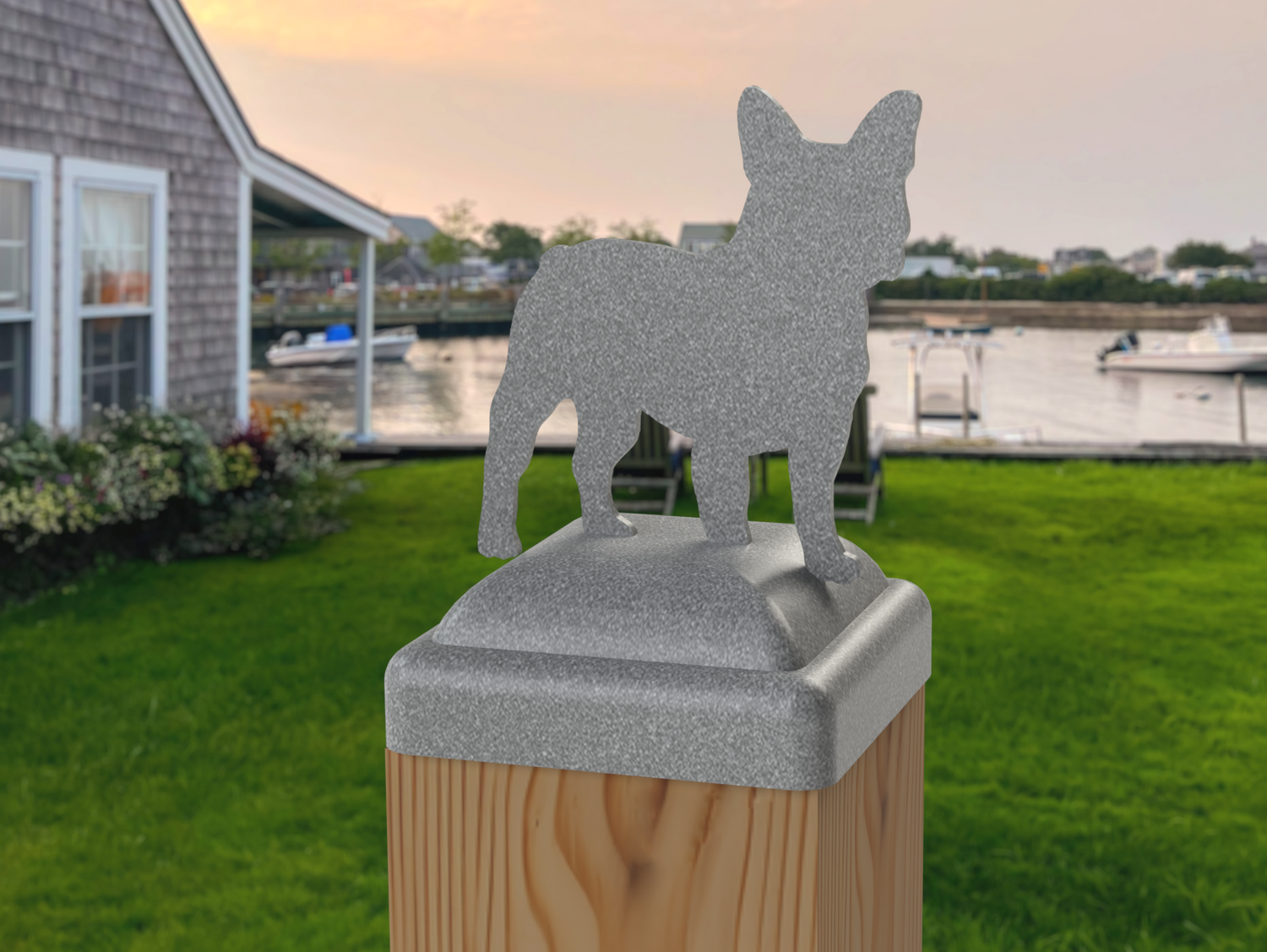 4x4 French Bulldog Post Cap (Fits 3.5 x 3.5 Post Size) - Madison Iron and Wood