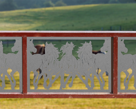 Horses Trotting Fence/Gate Panel Insert