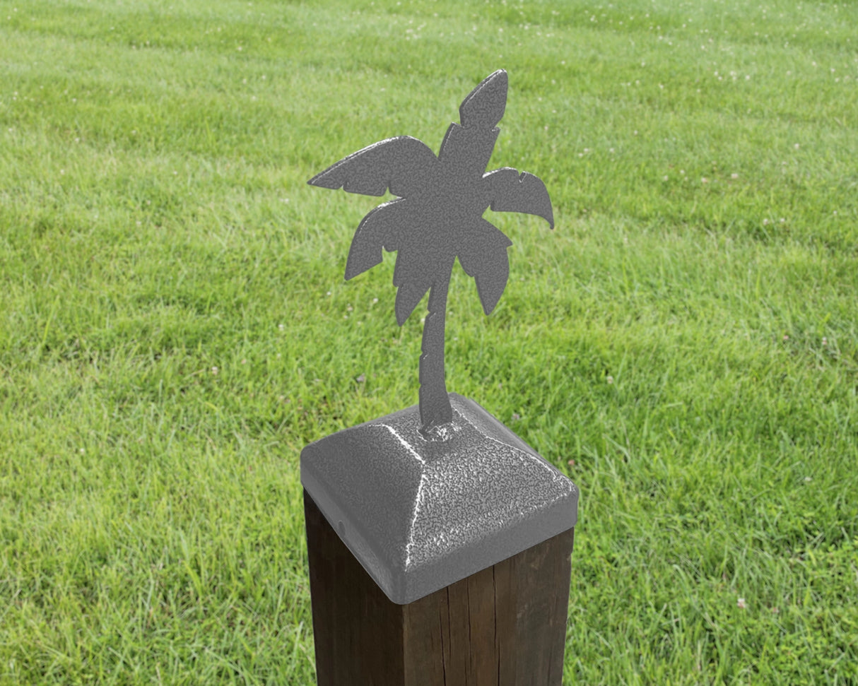 6X6 Palm Tree Post Cap (5.5 x 5.5 Post Size) - Madison Iron and Wood