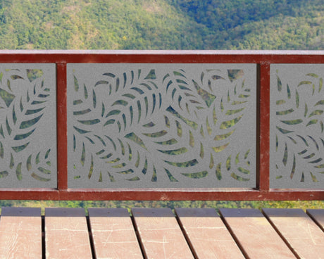 80"x30" - Budding Palm Leaf Pattern Fence/Gate Panel Insert - Madison Iron and Wood