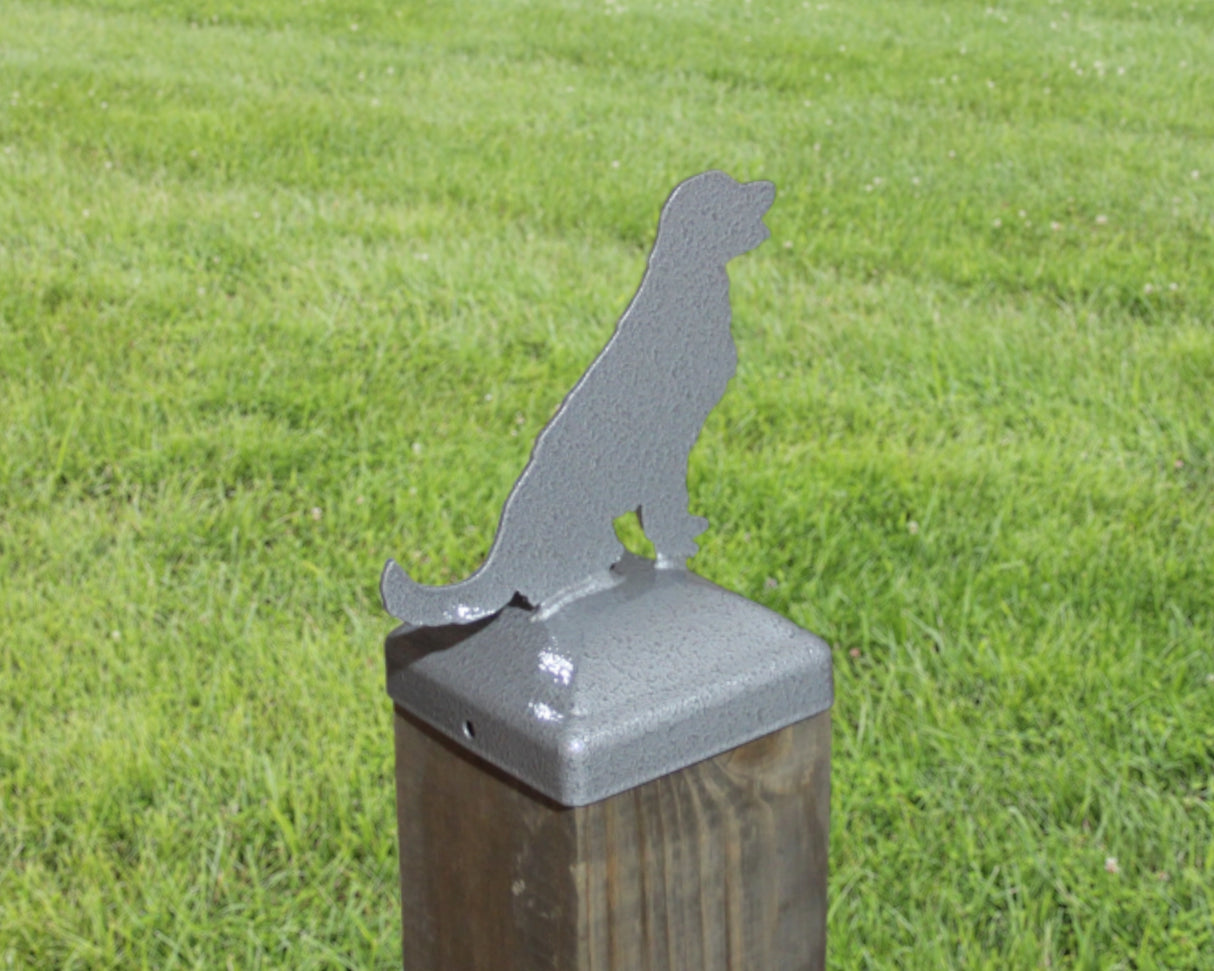 6X6 Golden Retriever Post Cap (5.5 x 5.5 Post Size) - Madison Iron and Wood