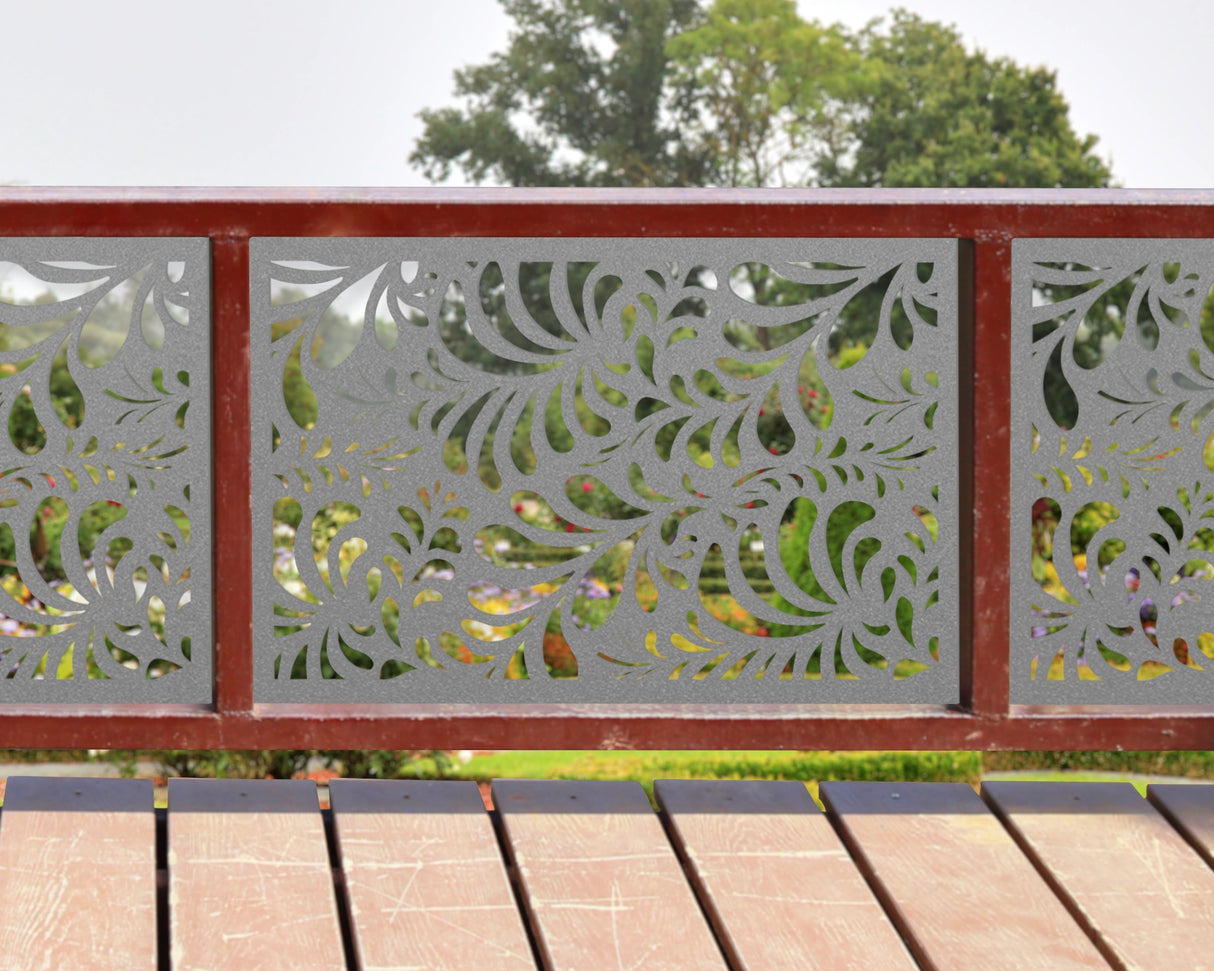 80"x30" - Budding Leaf Pattern Fence/Gate Panel Insert - Madison Iron and Wood