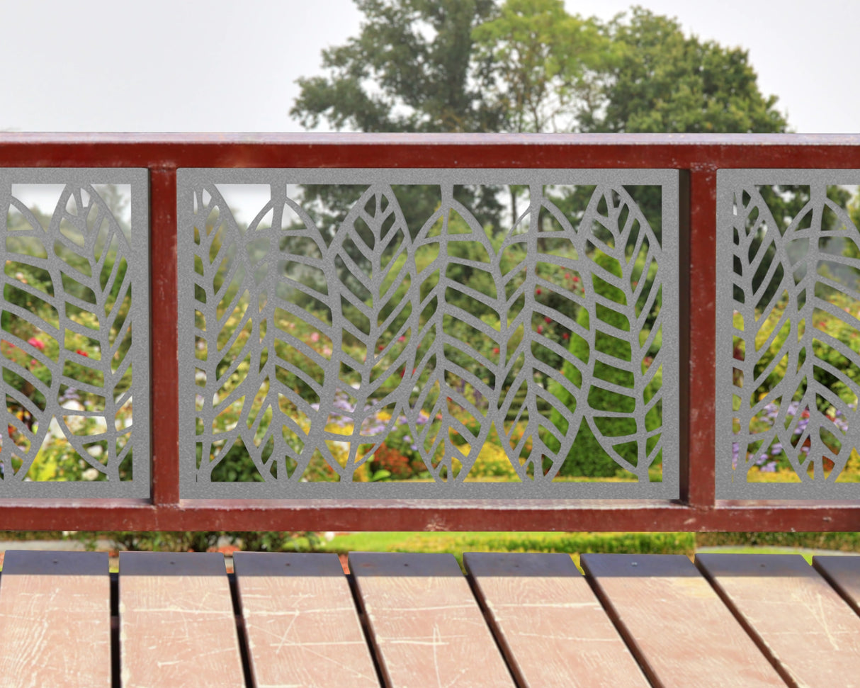 80"x30" - Modern Style Leaves Fence/Gate Panel Insert - Madison Iron and Wood