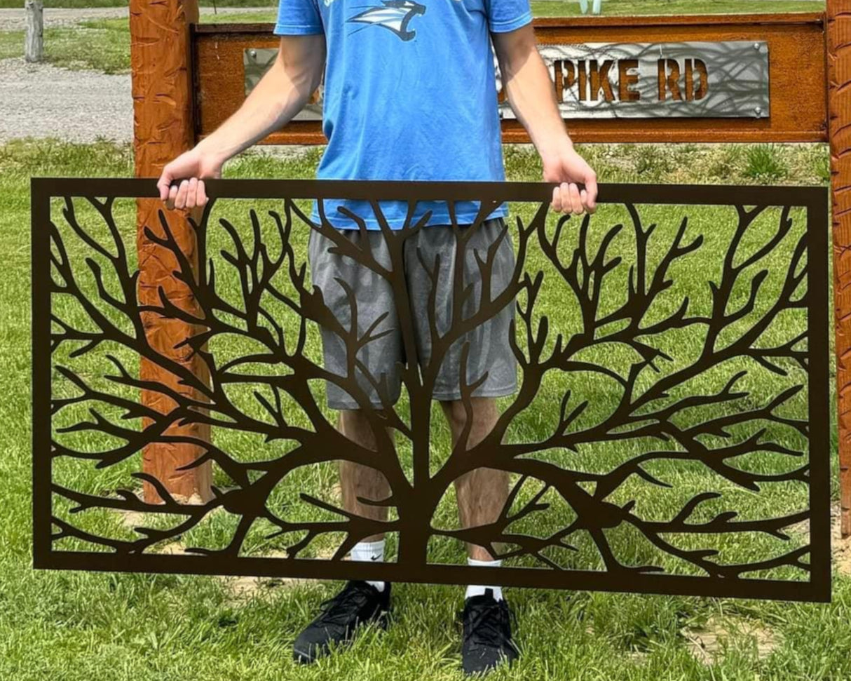 80"x30" - Bare Tree Fence/Gate Panel Insert - Madison Iron and Wood