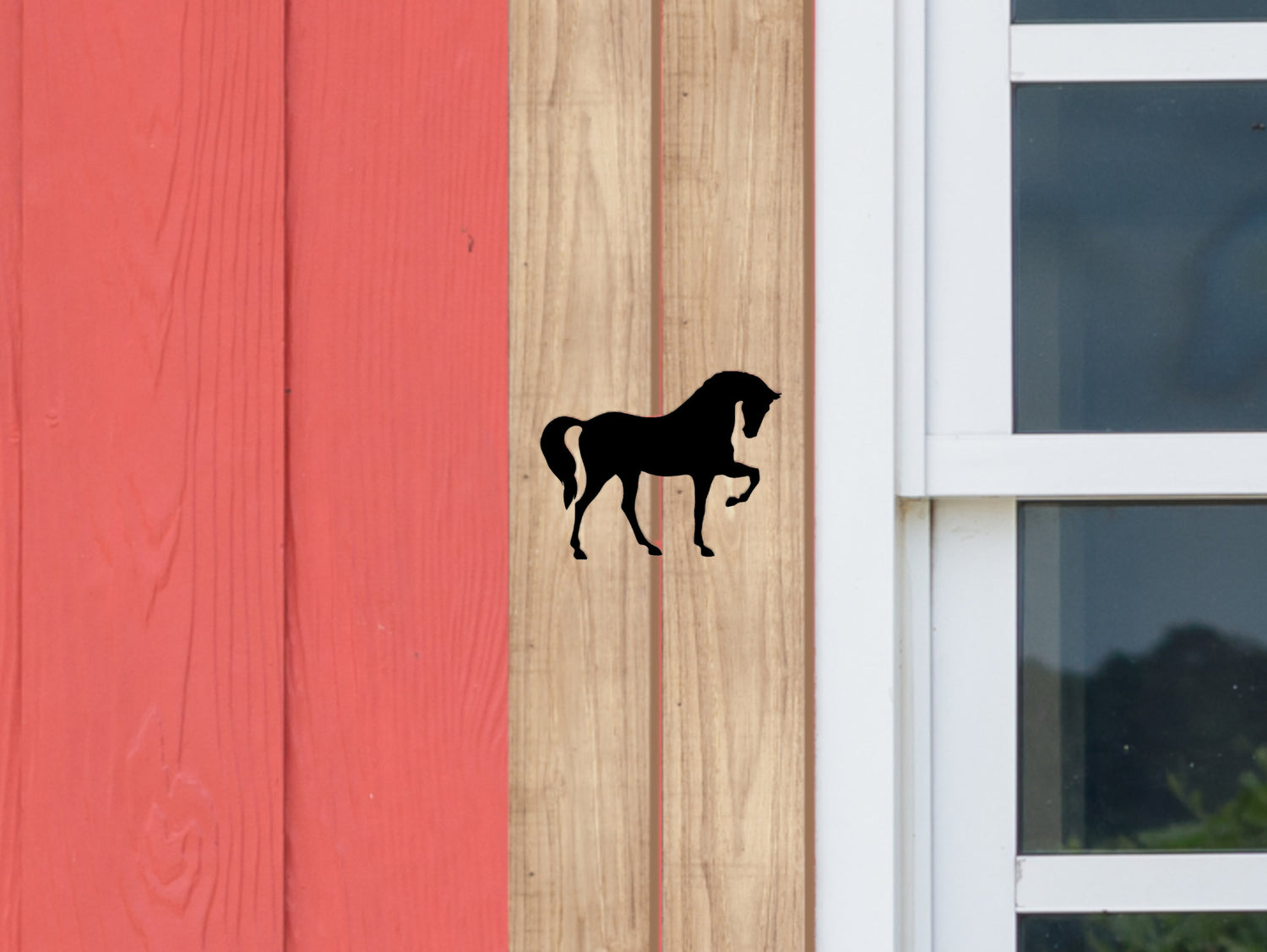 Wooden Window Shutter - Horse Design - Madison Iron and Wood
