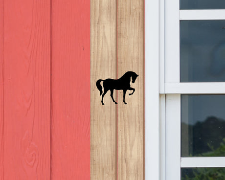 Wooden Window Shutter - Horse Design - Madison Iron and Wood