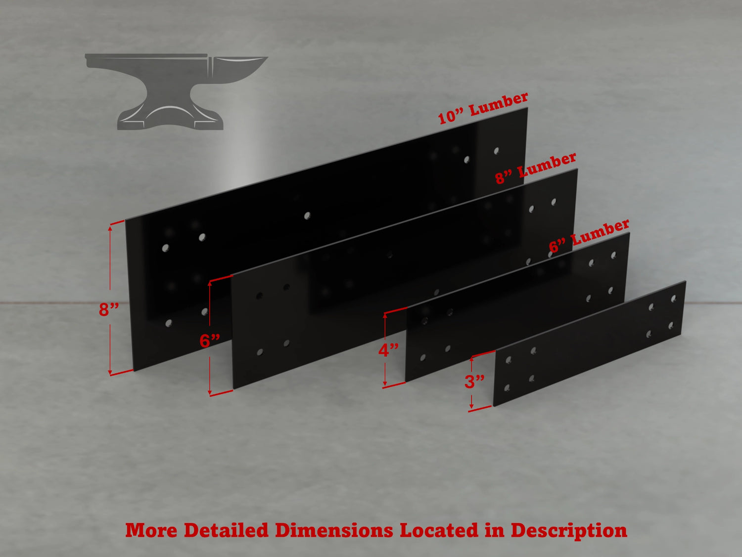 Industrial Style Straight Brackets - Various Sizes