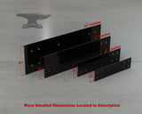 Industrial Style Straight Brackets - Various Sizes