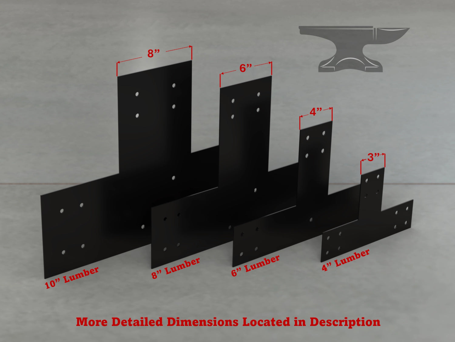 Industrial Style T Brackets - Various Sizes