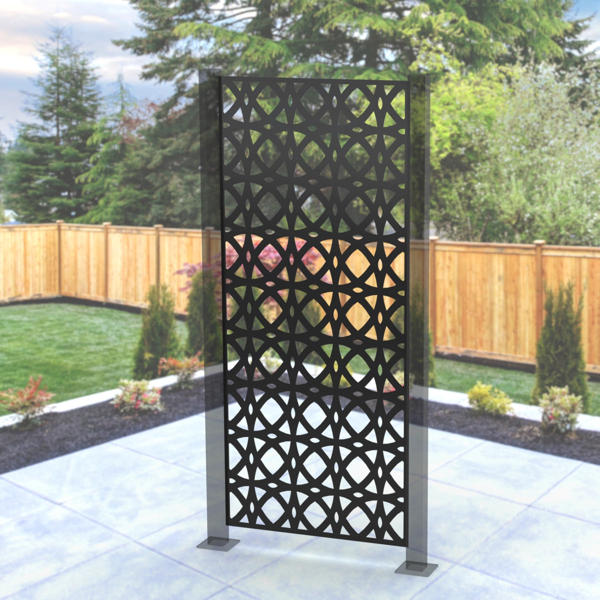 Layered Circles Privacy Panel - Madison Iron and Wood