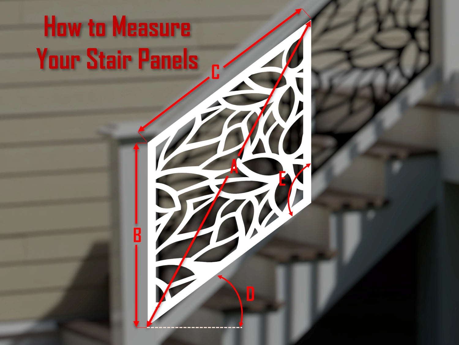 Leaf Pattern Stair Railing Panel Insert - Madison Iron and Wood