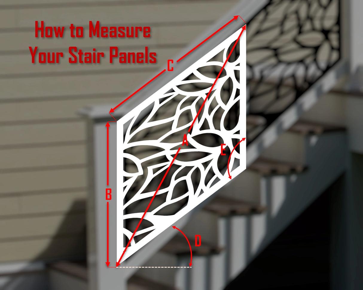 Leaf Pattern Stair Railing Panel Insert - Madison Iron and Wood