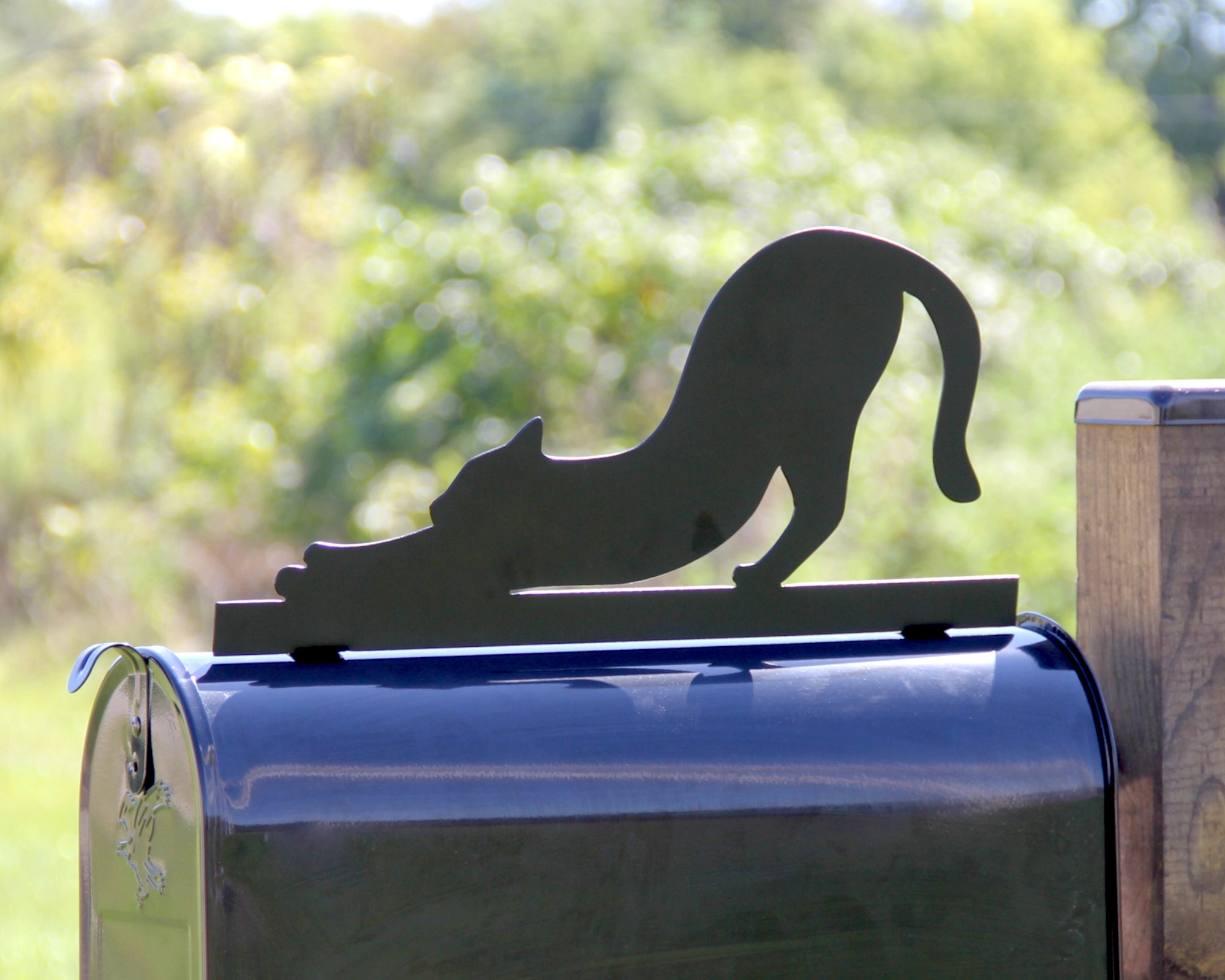 Mini Post Box Topper Cat Mailbox Topper | Madison Iron and Wood