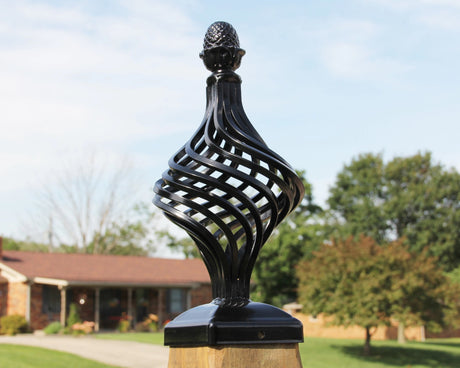 Twisted Metal Post Cap (Multiple Post Sizes Available) - Madison Iron and Wood