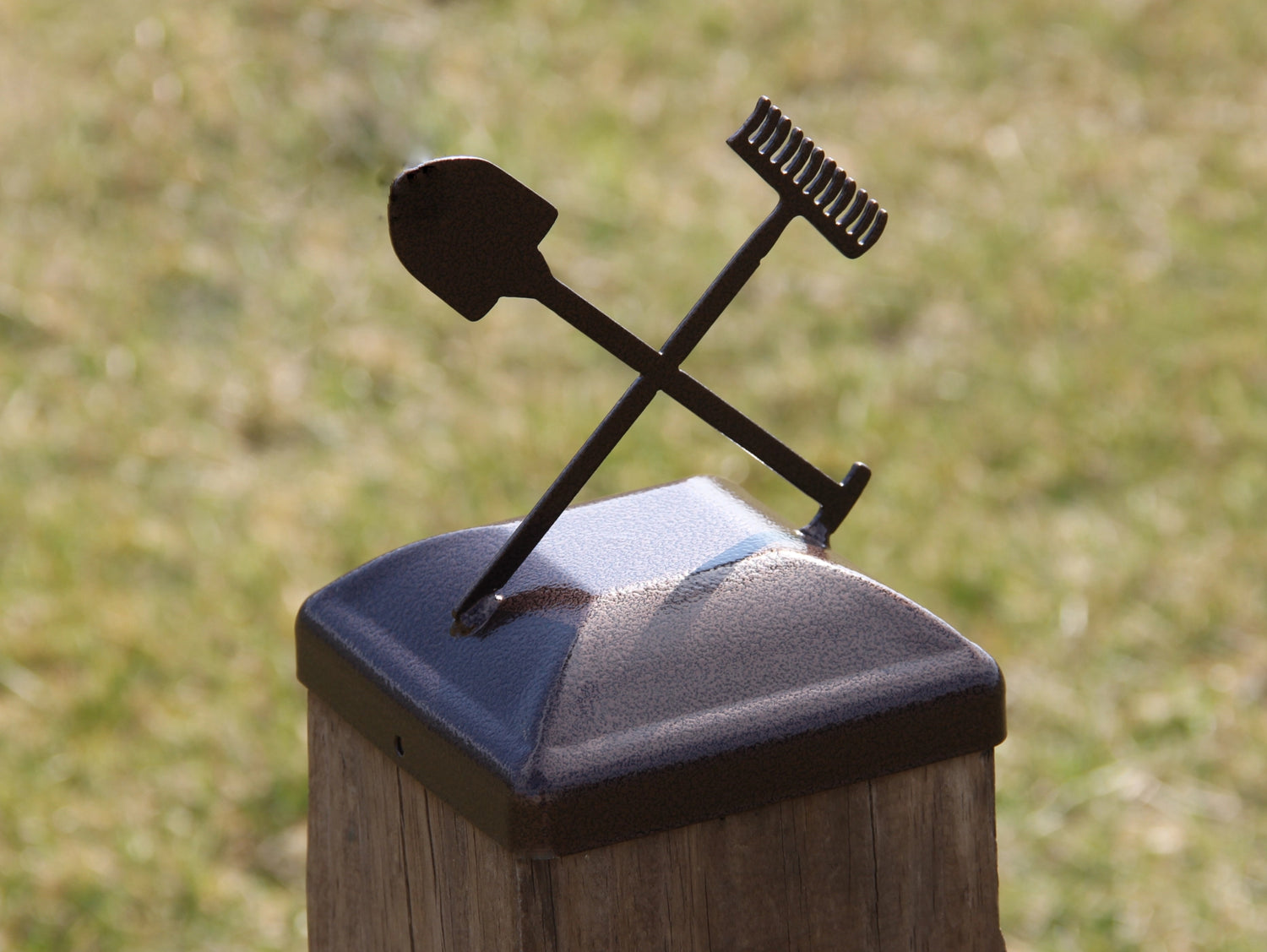 True Size 6x6 Post Cap on the Farm Finial Choice - Madison Iron and Wood