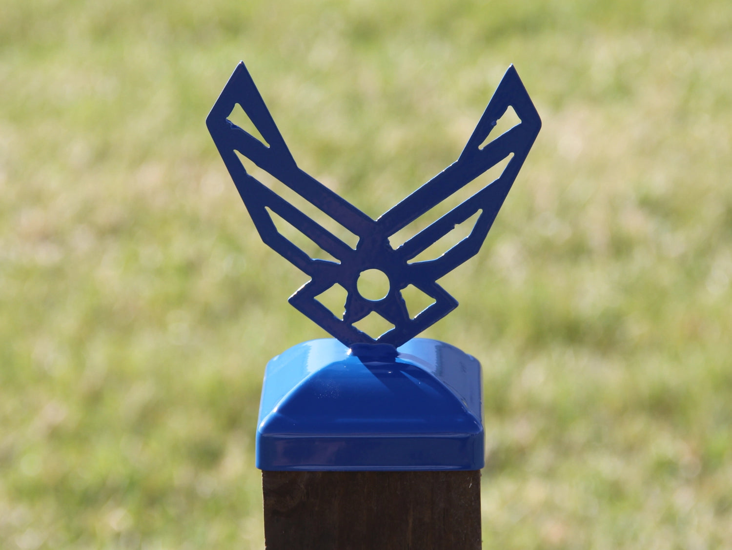 True Size 4x4 Post Caps with Insignia Finial Choice (Military, Medical, Freemason) - Madison Iron and Wood