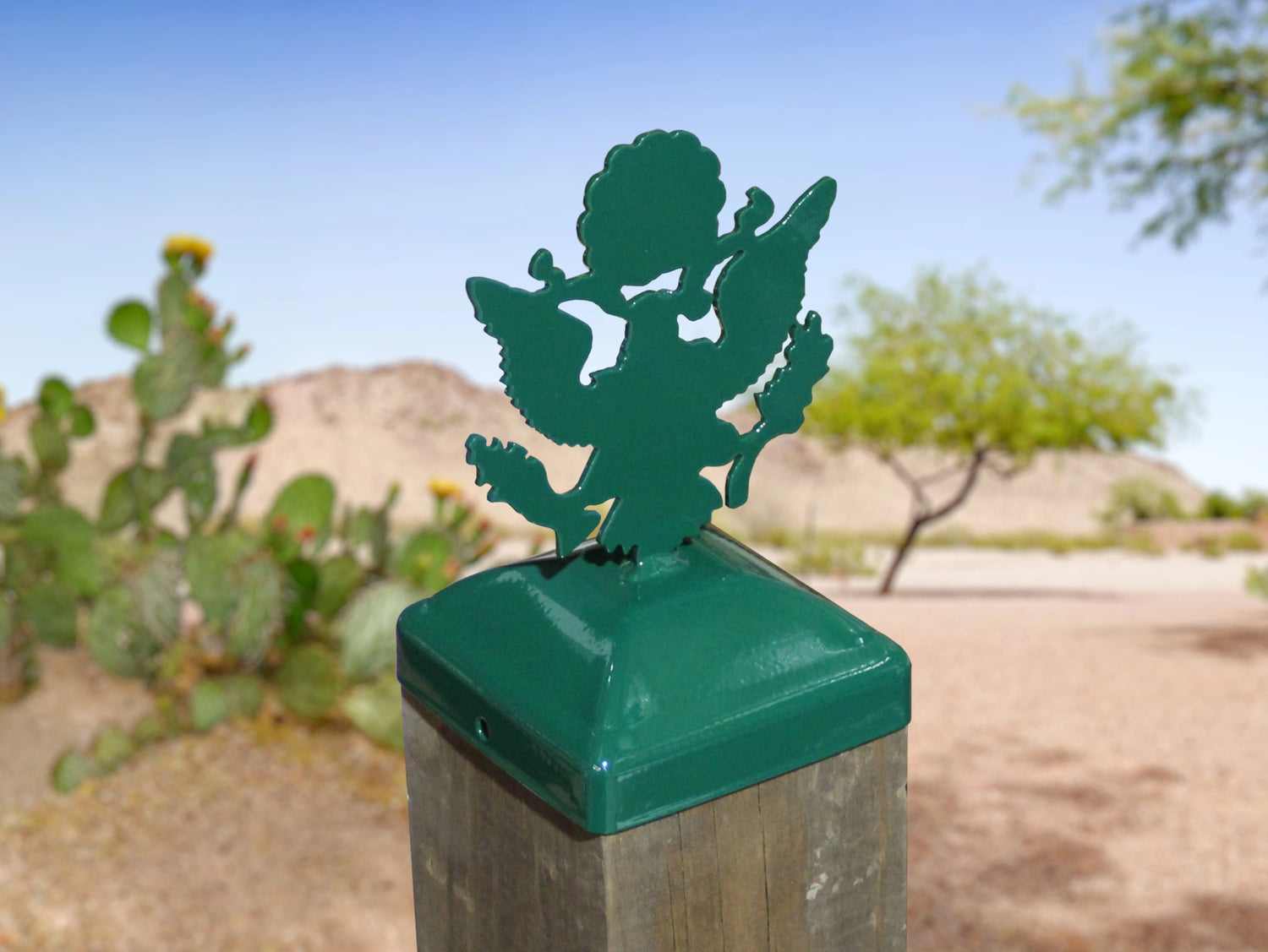 True Size 4x4 Post Caps with Insignia Finial Choice (Military, Medical, Freemason) - Madison Iron and Wood