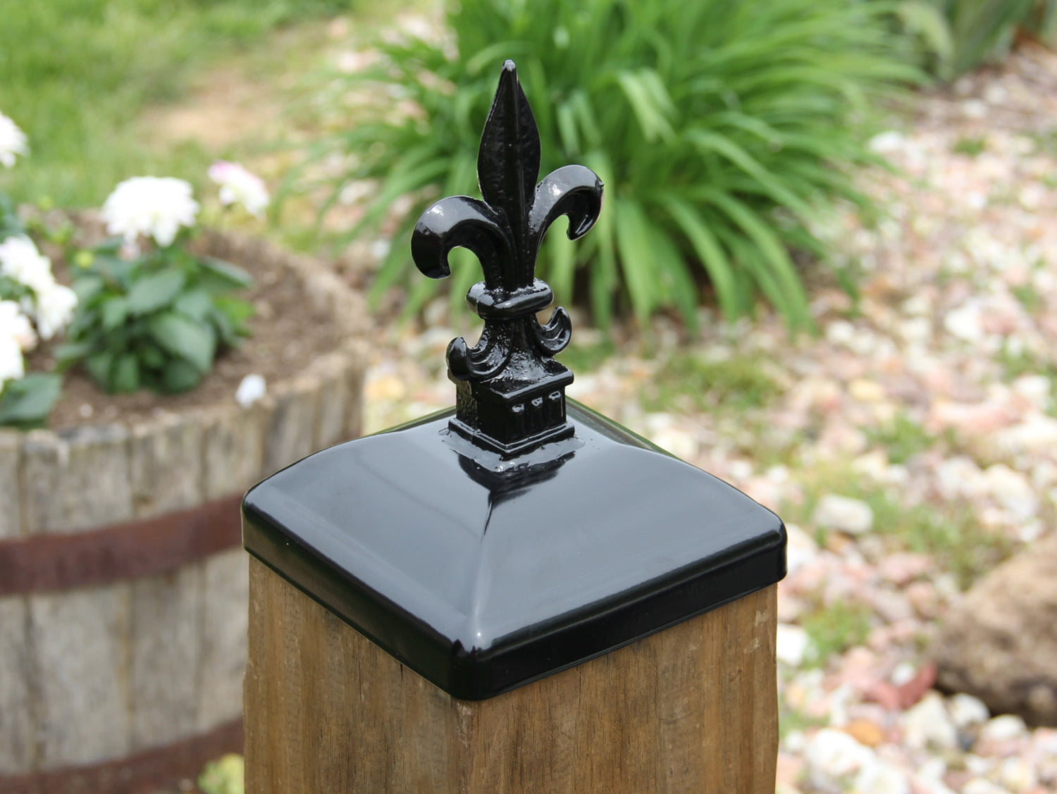 Fleur-De-Lis Fence Post Cap (Multiple Post Sizes Available) - Madison Iron and Wood
