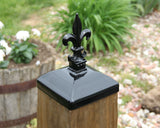 Fleur-De-Lis Fence Post Cap (Multiple Post Sizes Available) - Madison Iron and Wood