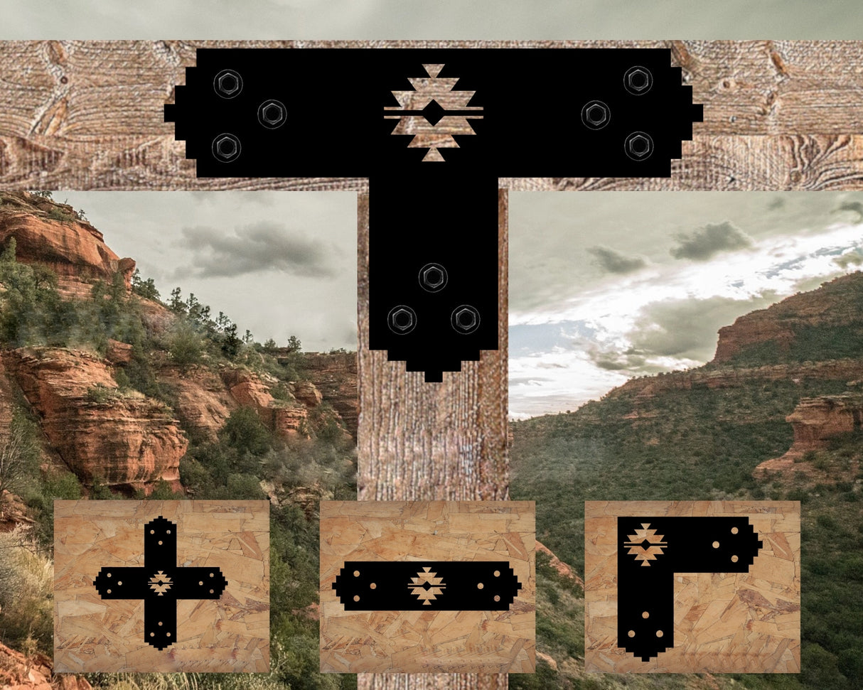 Aztec Style Brackets For 4x4 Dimensional Lumber - Madison Iron and Wood