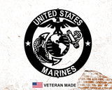 MARINE EMBLEM METAL SIGN - Madison Iron and Wood