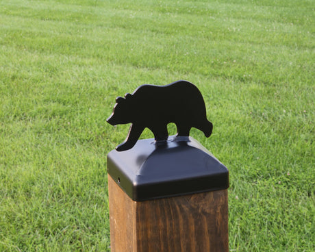 6X6 Bear Walking Post Cap (5.5 x 5.5 Post Size) - Madison Iron and Wood