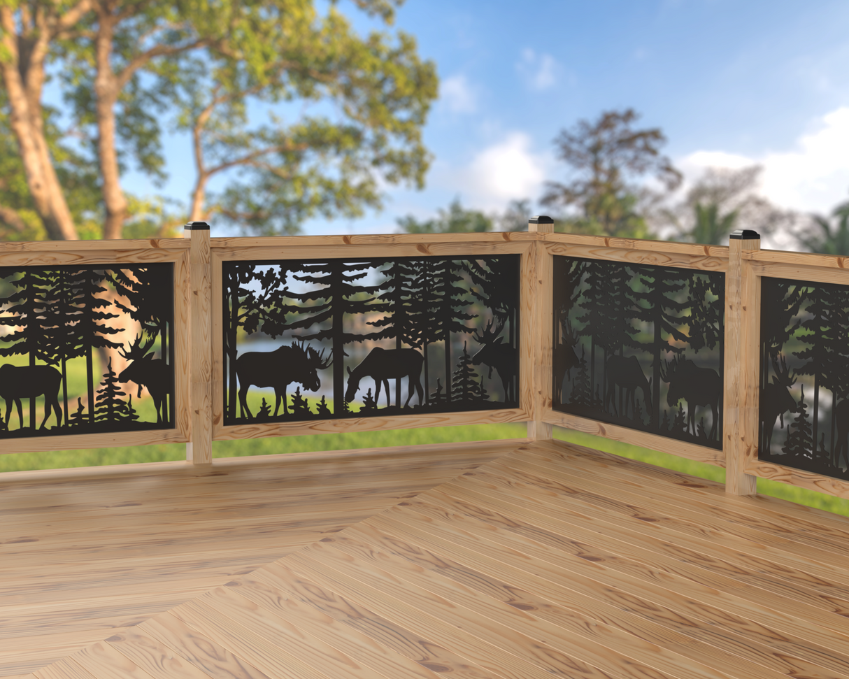 80"x30" - Moose Landscape Fence/Gate Panel Insert - Madison Iron and Wood