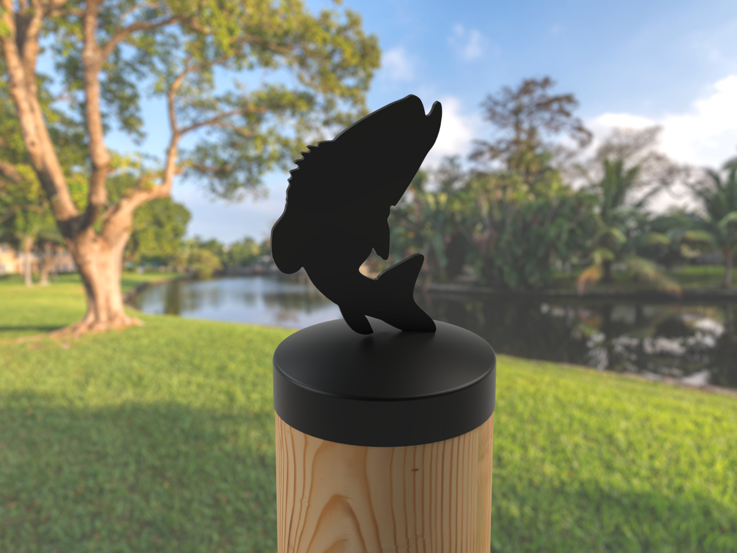 Bass, Round Post Cap (4x4 Round Post Size) - Madison Iron and Wood