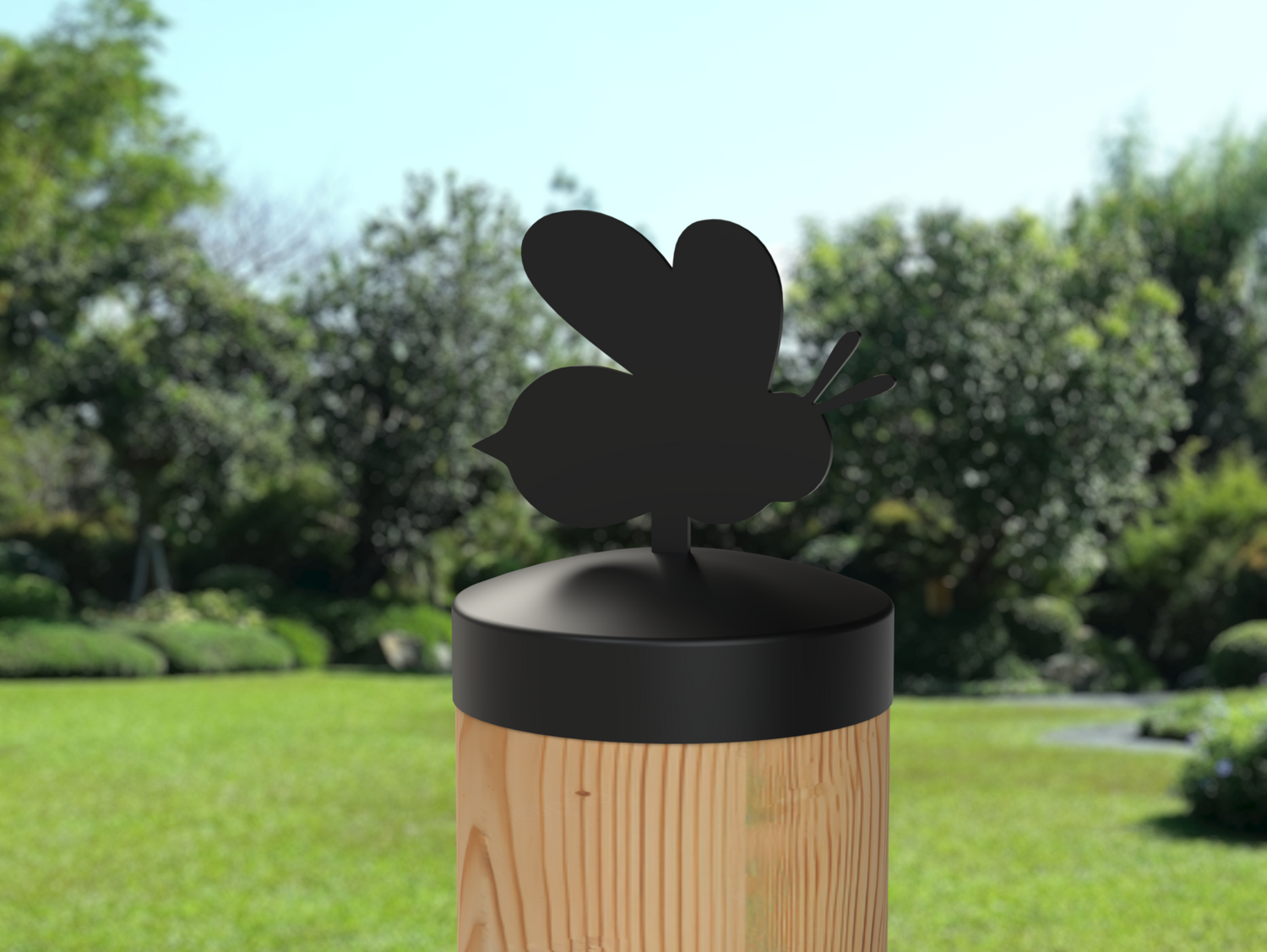 Bee, Round Post Cap (4x4 Round Post Size) - Madison Iron and Wood