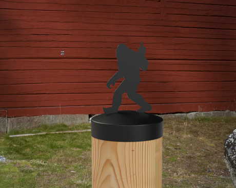 Bigfoot Middle Finger, Round Post Cap (4x4 Round Post Size) - Madison Iron and Wood