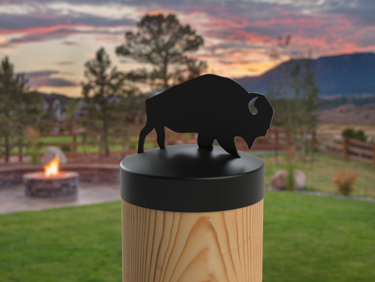 Buffalo, Round Post Cap (4x4 Round Post Size) - Madison Iron and Wood