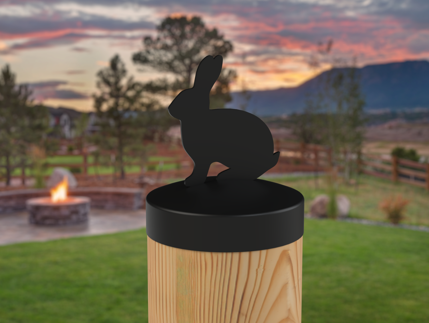 Bunny, Round Post Cap (4x4 Round Post Size) - Madison Iron and Wood