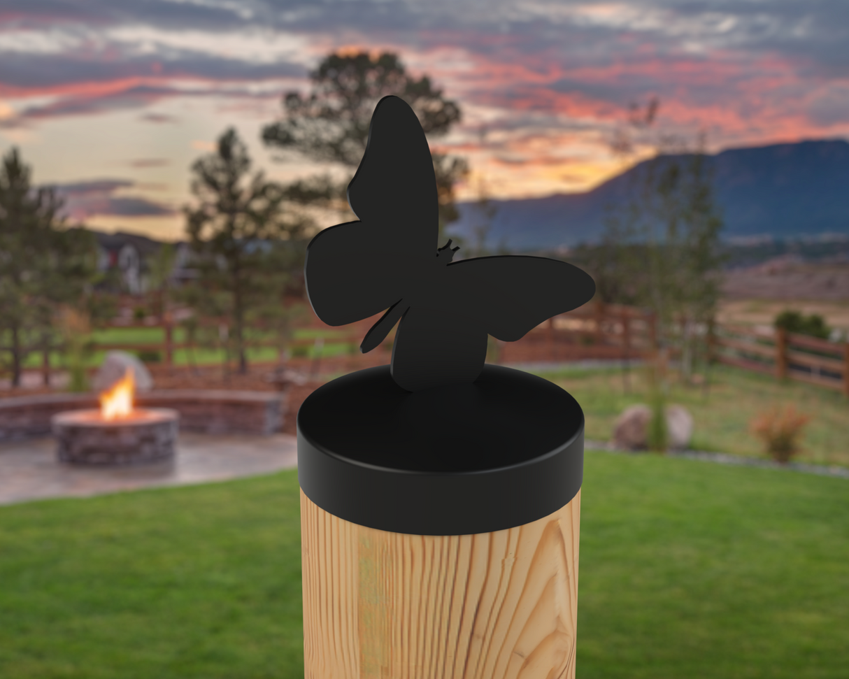 Butterfly, Round Post Cap (4x4 Round Post Size) - Madison Iron and Wood