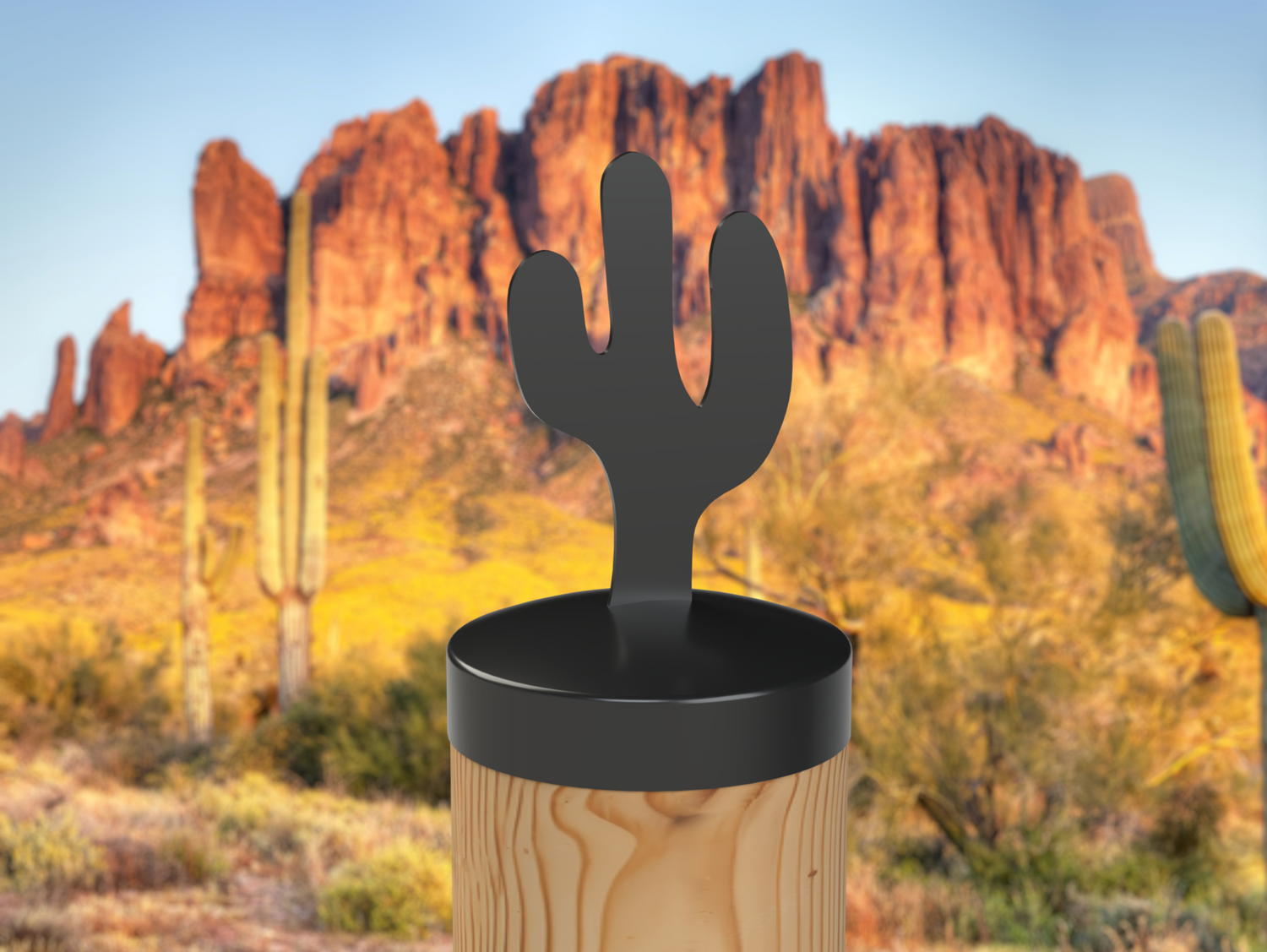 Cactus, Round Post Cap (4x4 Round Post Size) - Madison Iron and Wood