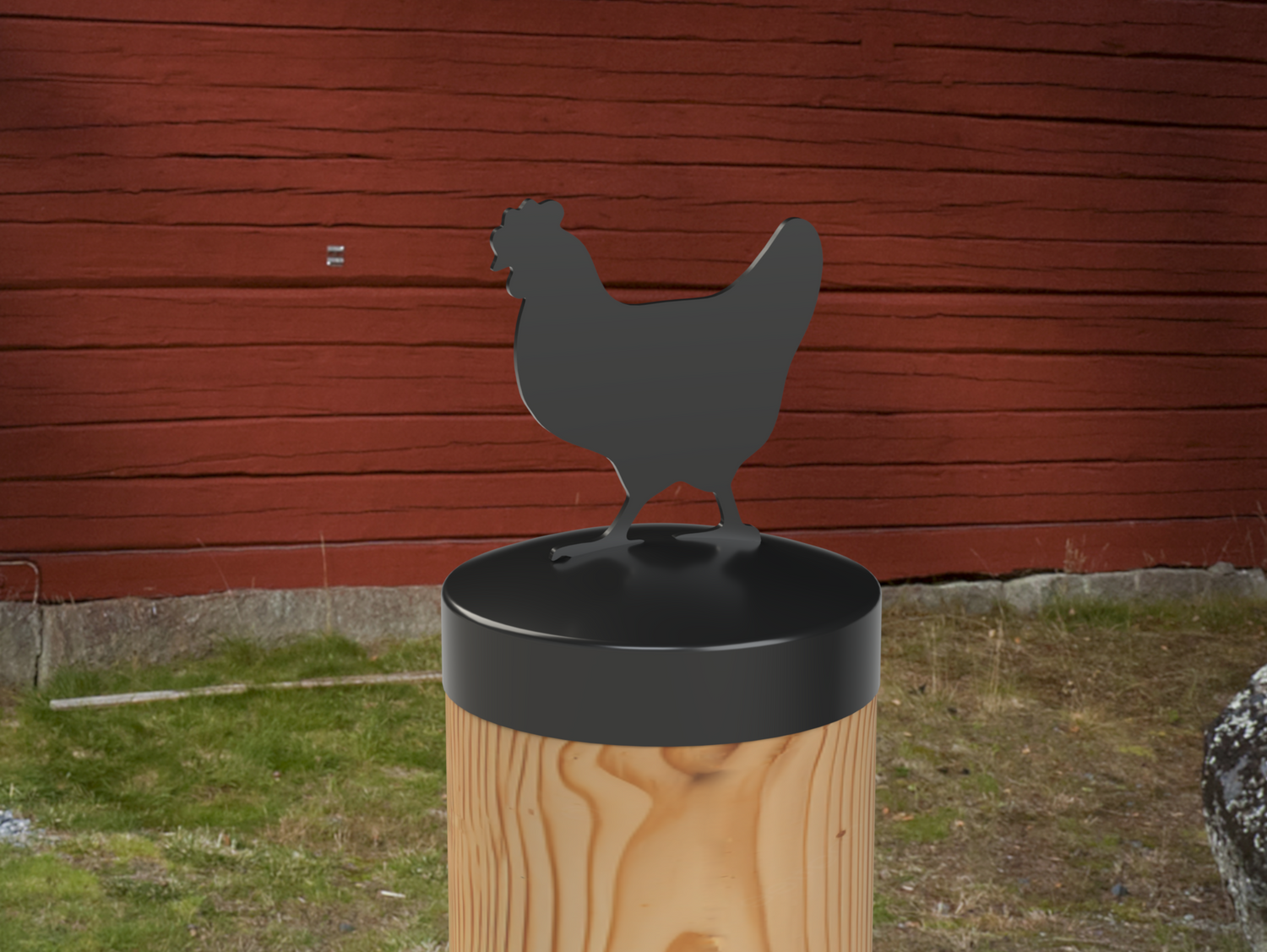 Chicken, Round Post Cap (4x4 Round Post Size) - Madison Iron and Wood