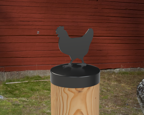 Chicken, Round Post Cap (4x4 Round Post Size) - Madison Iron and Wood