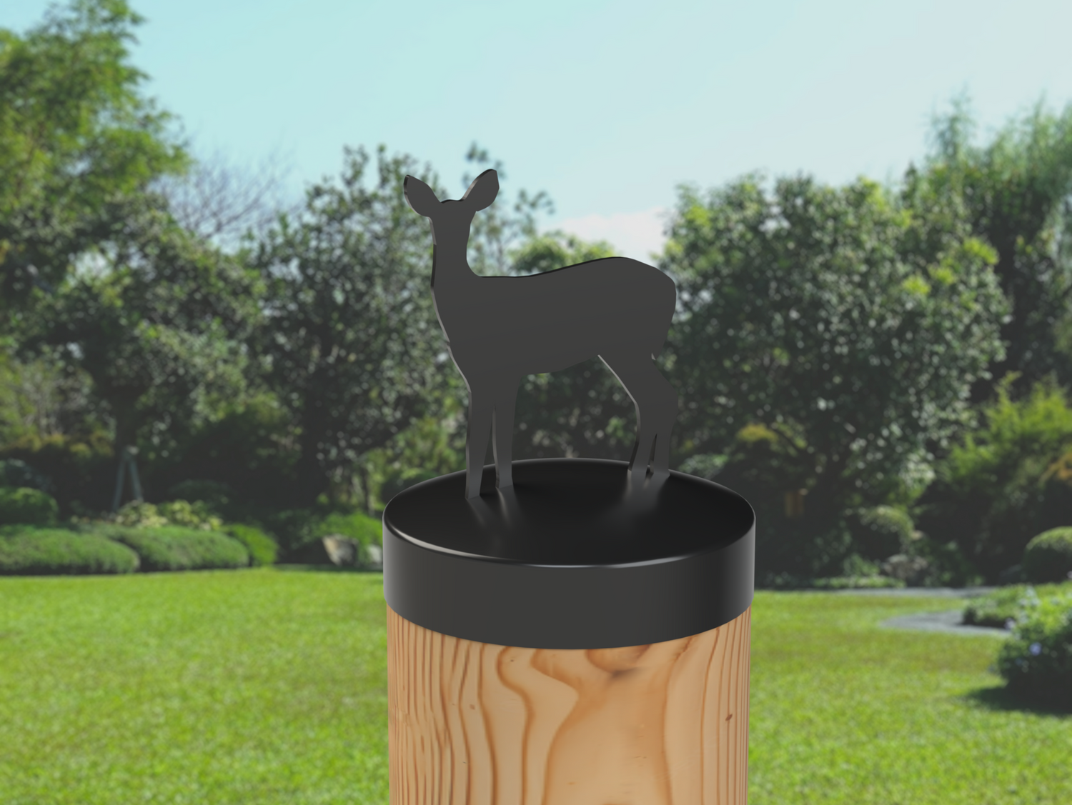 Doe, Round Post Cap (4x4 Round Post Size) - Madison Iron and Wood