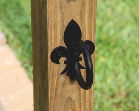 Fleur De Lis Nautical Rope Ring, String Light holder (3 sizes available) - Madison Iron and Wood