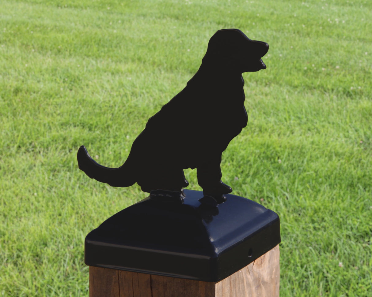 6X6 Golden Retriever Post Cap (5.5 x 5.5 Post Size) - Madison Iron and Wood