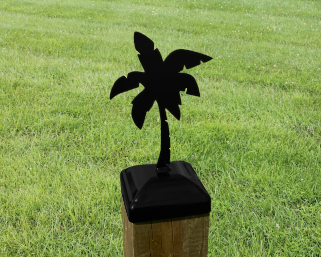 6X6 Palm Tree Post Cap (5.5 x 5.5 Post Size) - Madison Iron and Wood