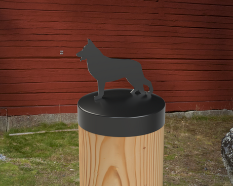 German Shepherd, Round Post Cap (4x4 Round Post Size) - Madison Iron and Wood