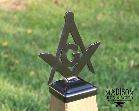 True Size 4x4 Post Caps with Insignia Finial Choice (Military, Medical, Freemason) - Madison Iron and Wood